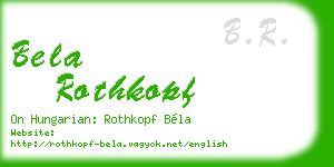 bela rothkopf business card